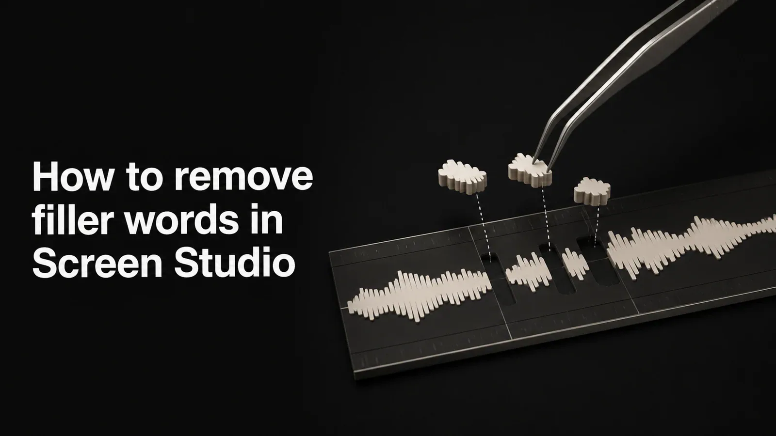 Cover illustration for How to remove filler words in Screen Studio