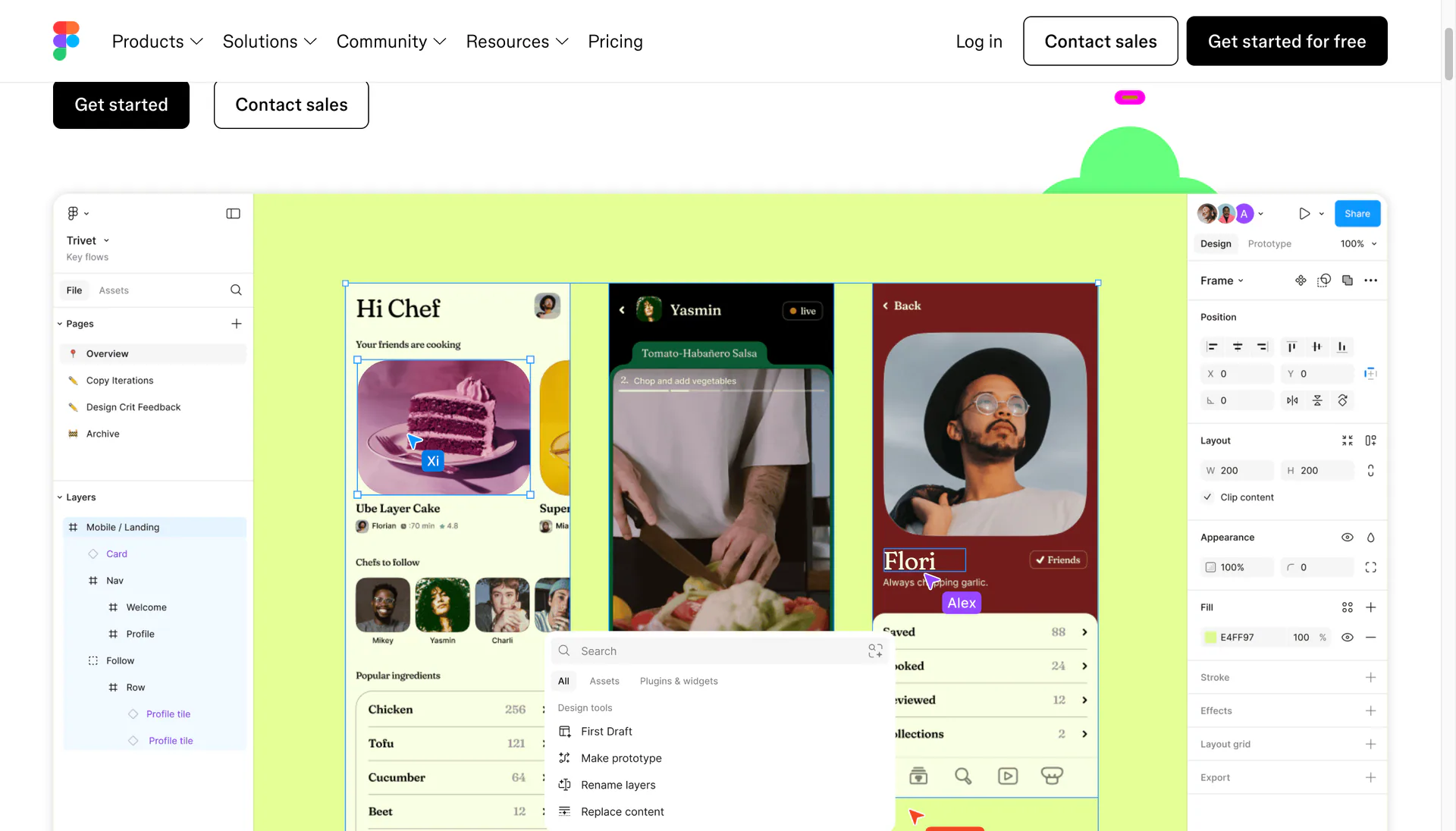 Figma prototype used for a product review