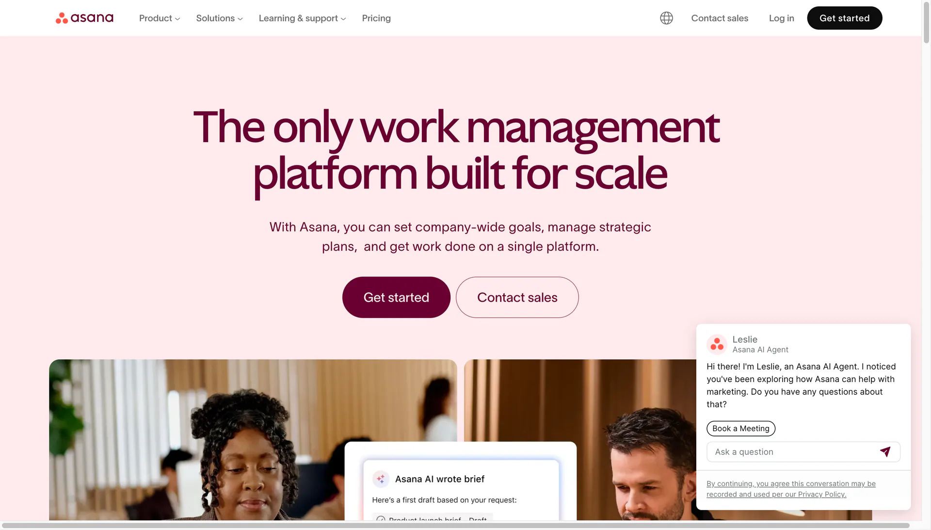 Asana cross-functional project view