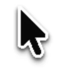 Primer plano de un cursor Recordly seleccionado que muestra un borde blanco áspero y un halo gris alrededor de la flecha