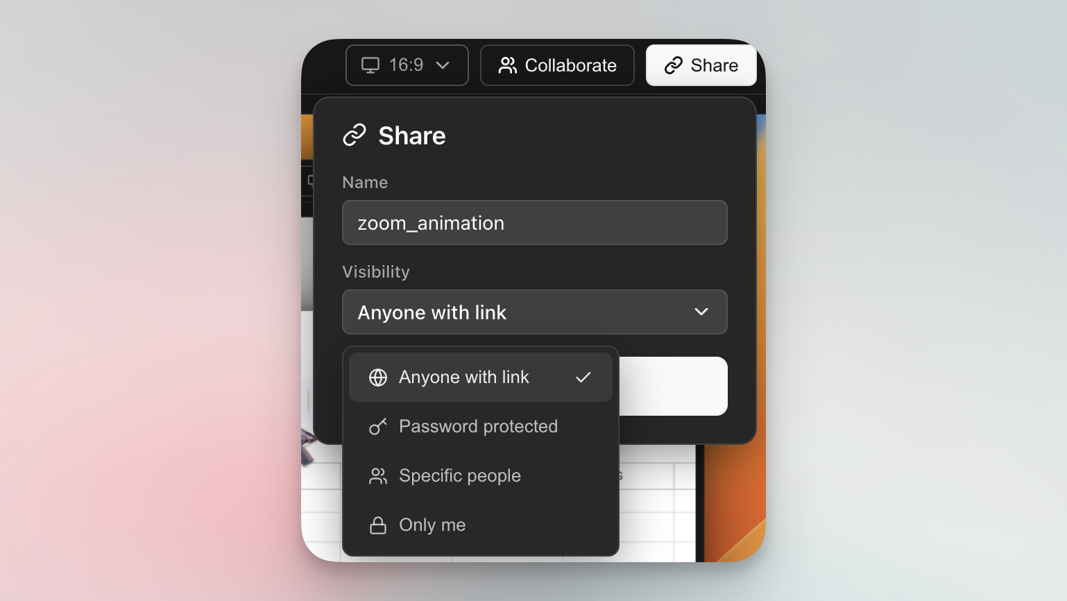 Stakeholder-ready share links