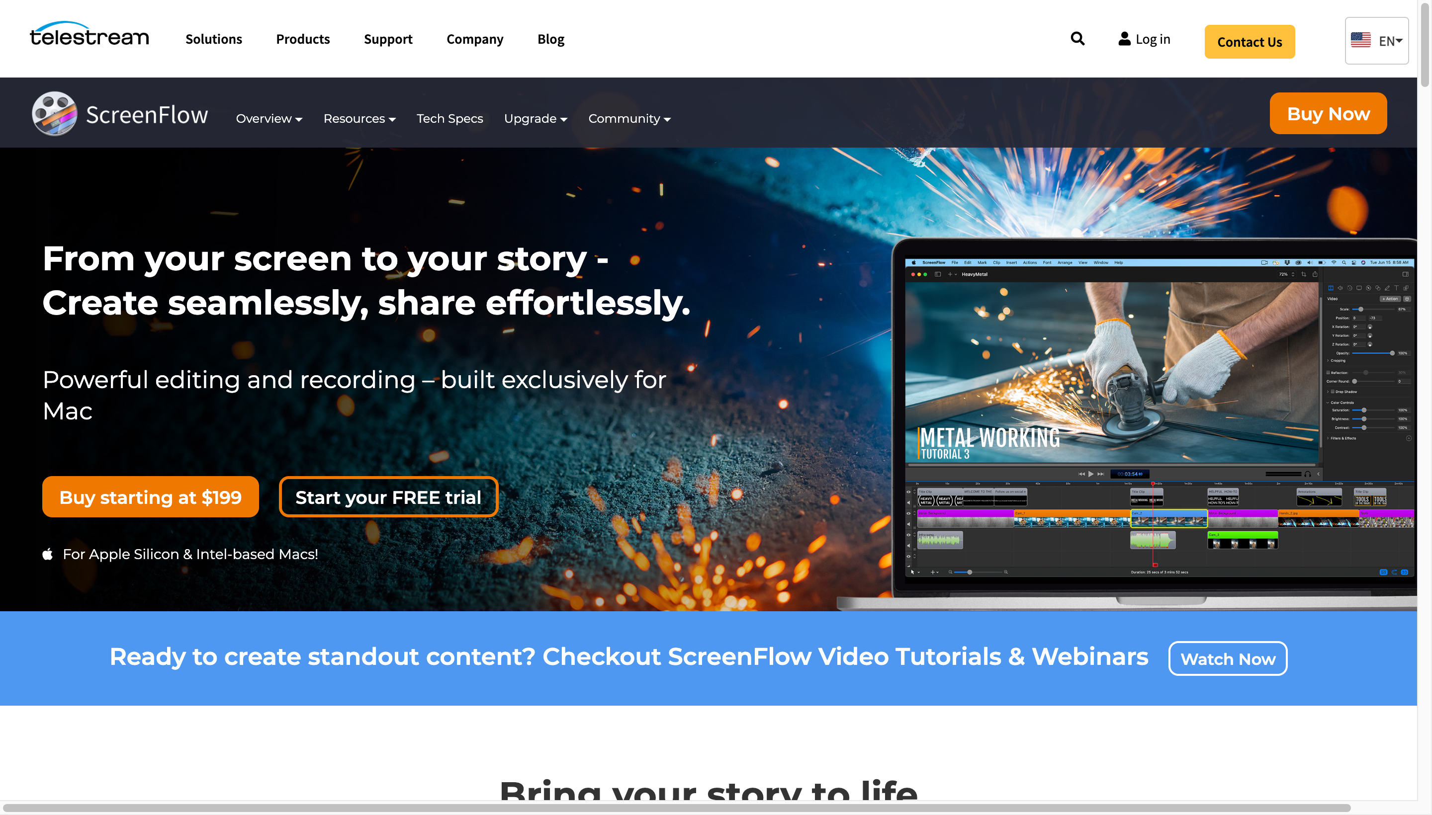 ScreenFlow multi-track video editor and screen recorder