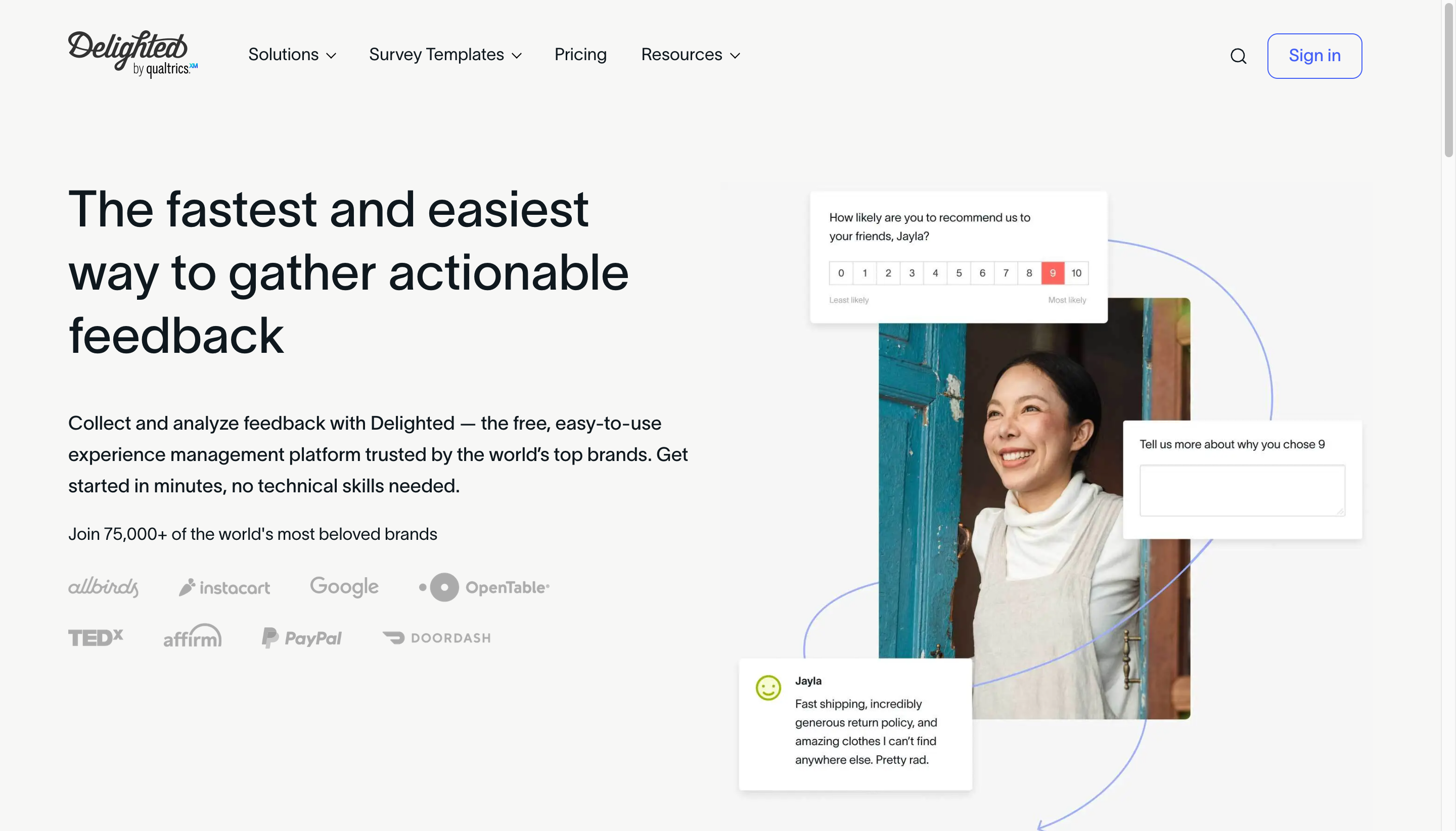 Delighted NPS and customer feedback platform
