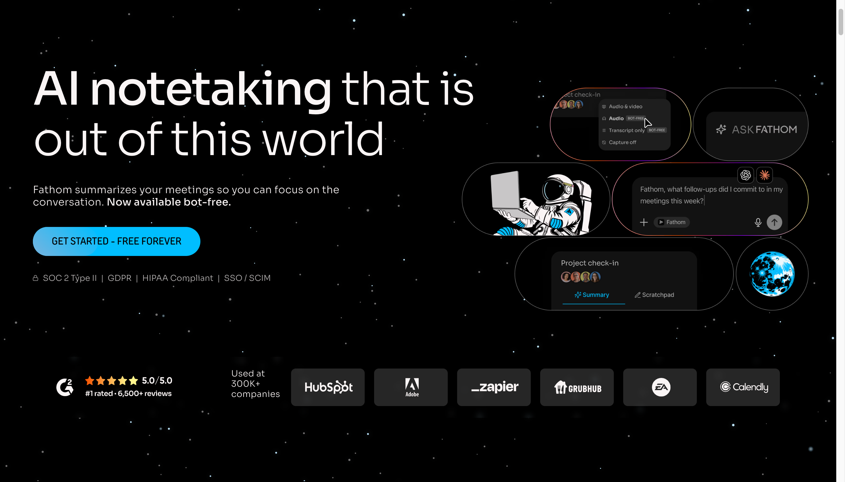 Fathom AI notetaker with meeting summaries