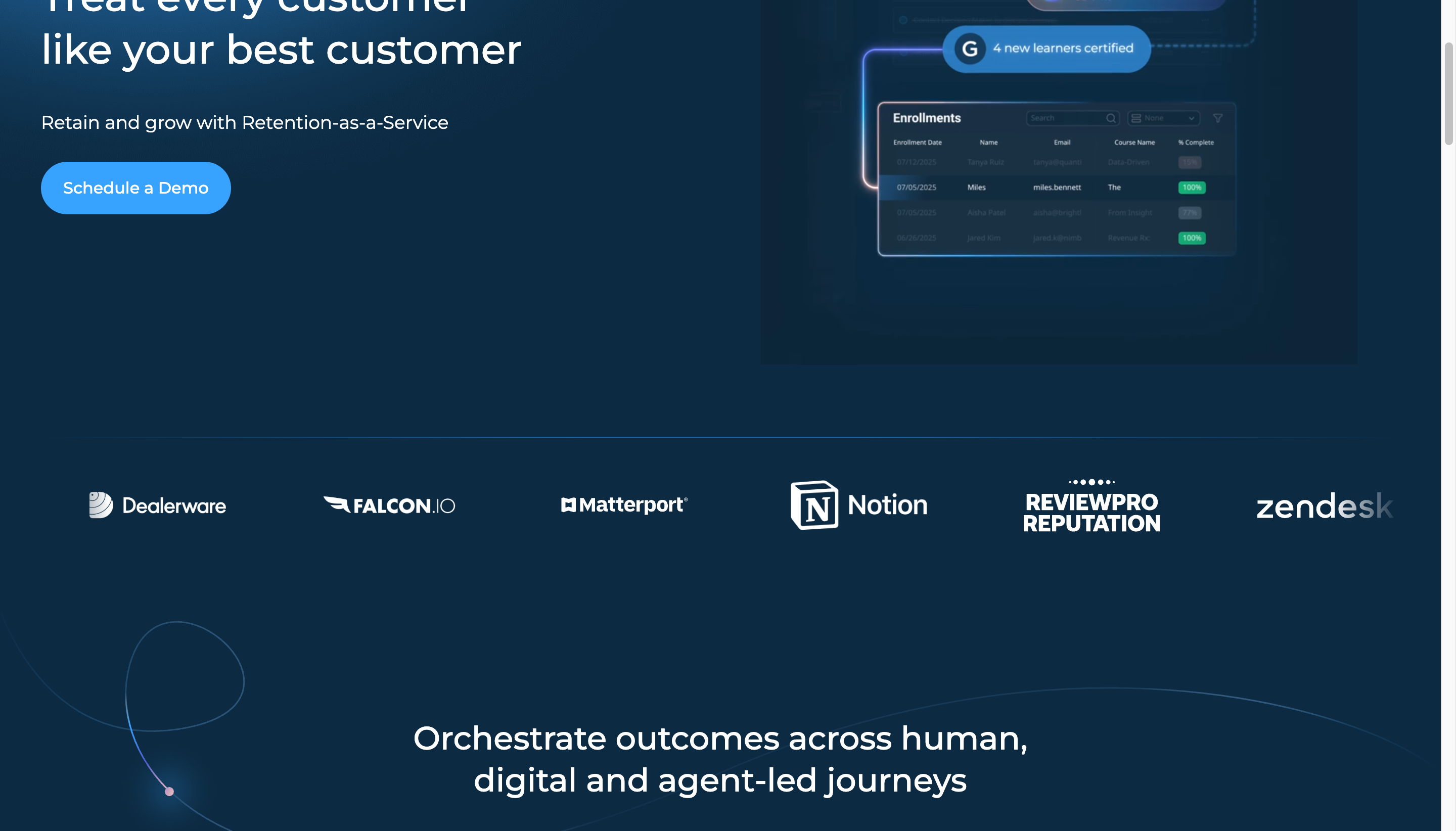 Gainsight customer success platform with retention engine