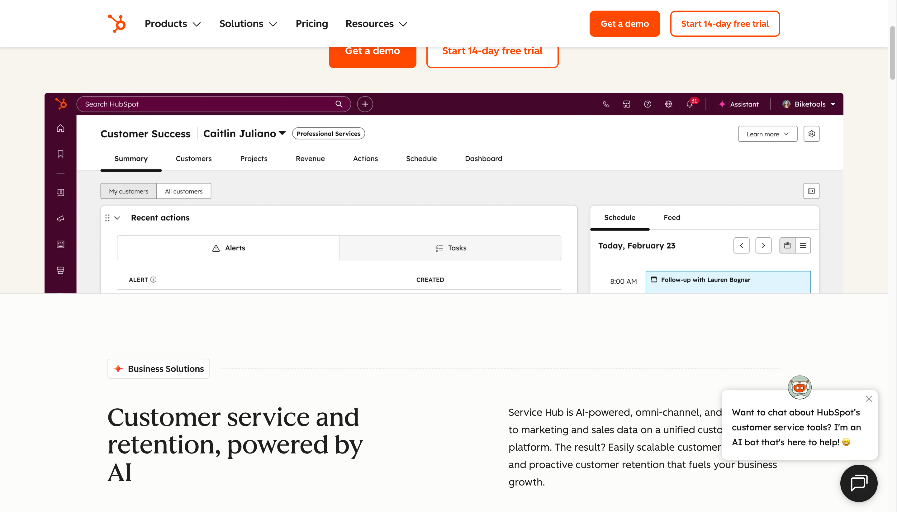 HubSpot Service Hub Customer Success workspace