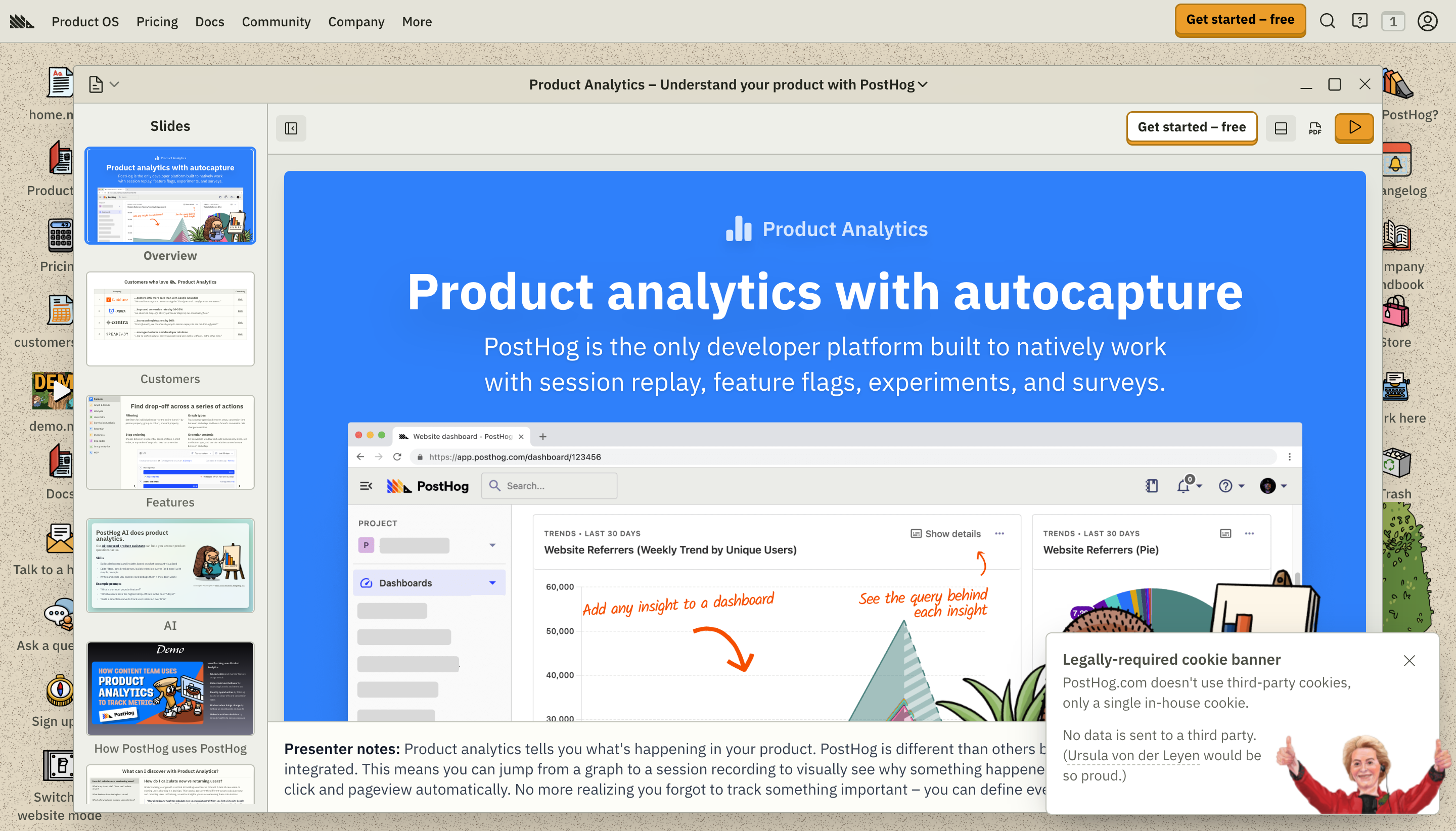 PostHog product analytics with session replay