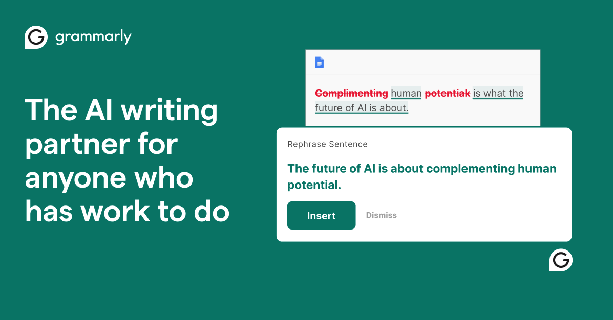 Grammarly writing assistant