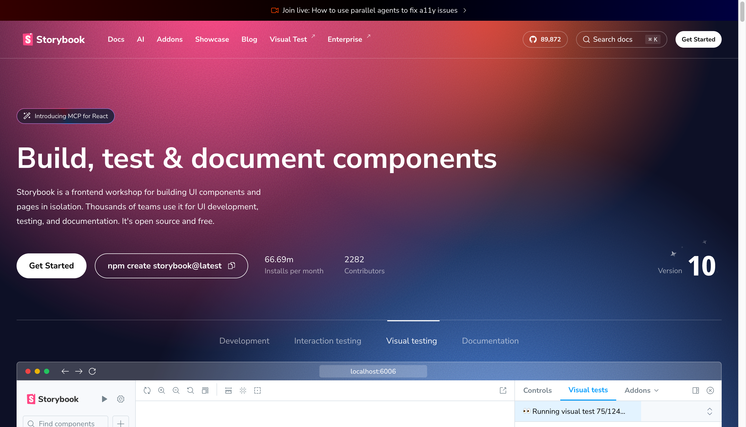 Storybook UI development workshop with components and stories
