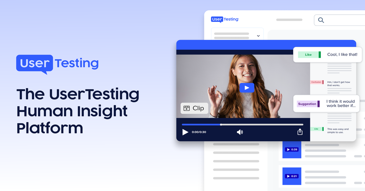 UserTesting human insight platform with video and inline feedback