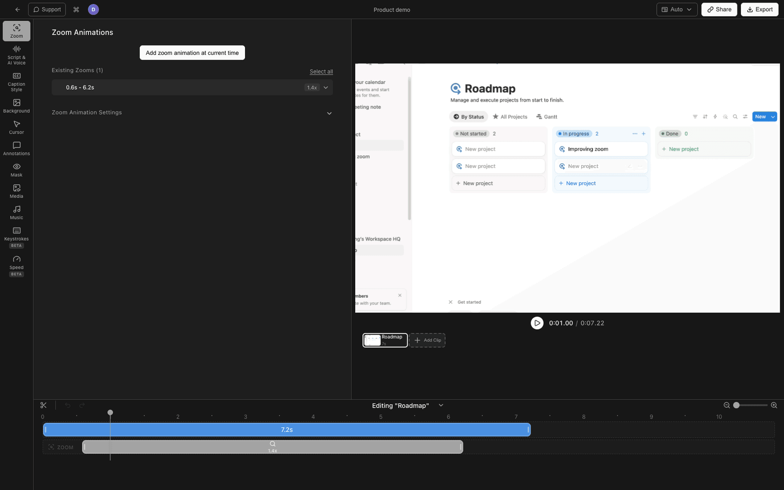 Tight Studio, a Loom alternative for Mac, with auto-zoom screen recording